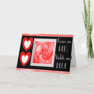 Tarjeta Festiva Los rosas son violetas ROJAS AZUL...