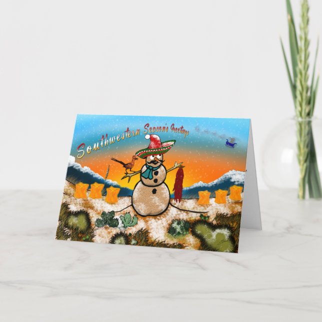 Tarjeta Festiva Los saludos de la estación al sudoeste (Anverso)