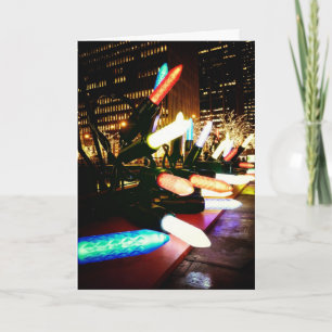 Tarjeta Festiva Los saludos de la estación - decoraciones ligeras