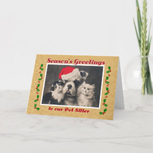 Tarjeta Festiva Los saludos de la estación para el bulldog y el