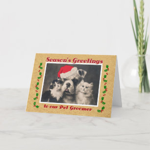 Tarjeta Festiva Los saludos de la estación para el bulldog y el