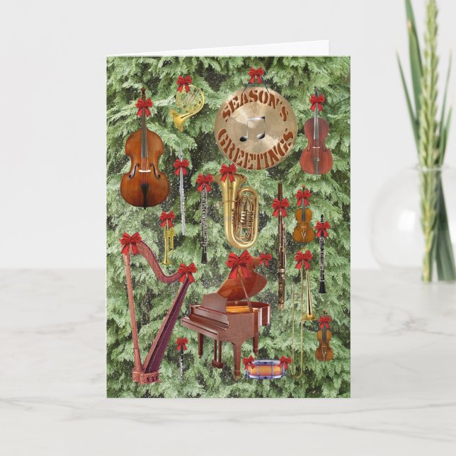 Tarjeta Festiva Los saludos de la estación sinfónica (Anverso)