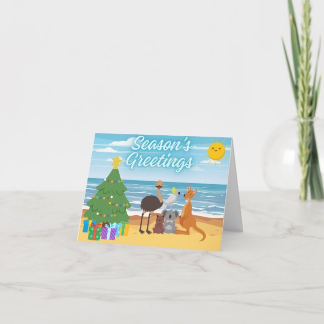 Tarjeta Festiva Los saludos de la temporada desde abajo (Anverso)