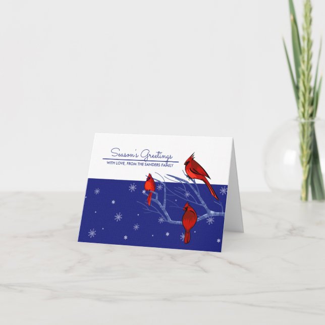 Tarjeta Festiva Los saludos de la temporada. Navidades de los Card (Anverso)
