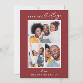 Tarjeta Festiva Los saludos de la temporada son el Collage de foto