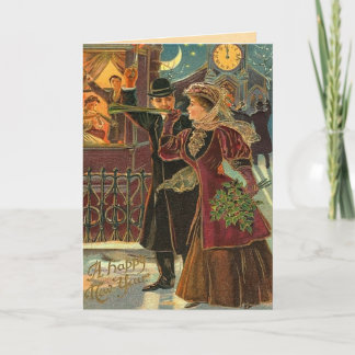Tarjeta Festiva Los saludos del Año Nuevo del vintage