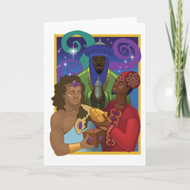 Tarjeta Festiva Los tres reyes (Anverso)