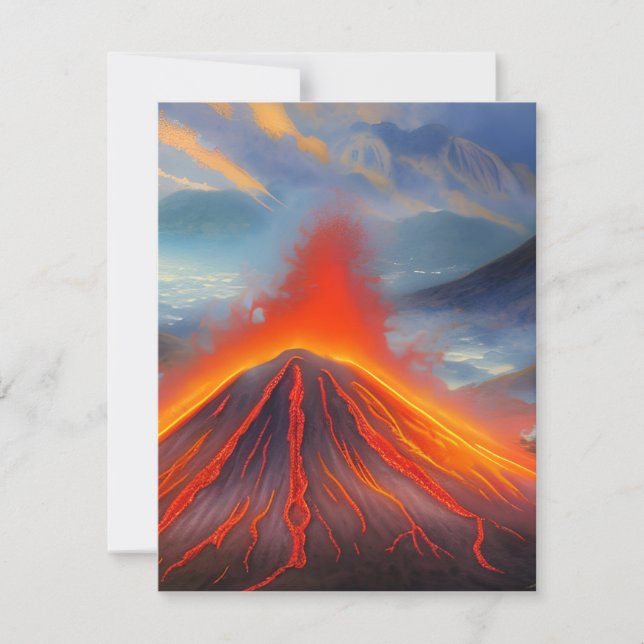 Tarjeta Festiva Los volcanes son características geológicas que se (Anverso)