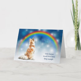 Tarjeta Festiva Loss of Akita Dog Night Lights Rainbow Sympathy