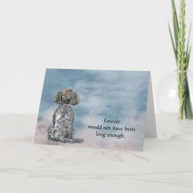Tarjeta Festiva Loss of Gray Black Poodle Condolence Sympathy Card (Anverso)