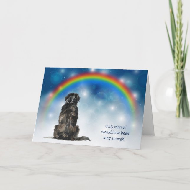 Tarjeta Festiva Loss of Newfoundland Dog Night Lights Sympathy (Anverso)