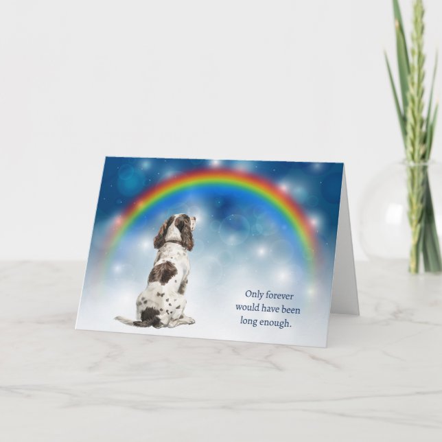 Tarjeta Festiva Loss of Springer Spaniel Dog Night Lights Sympathy (Anverso)