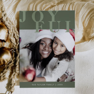 Tarjeta Festiva LOTTIE Green Family Photo Sencillamente Navidades 