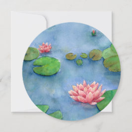 Tarjeta Festiva Lotus flower watercolor