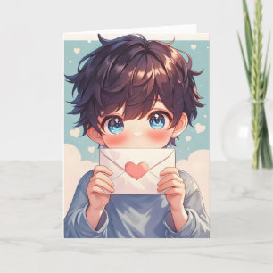 Tarjeta Festiva Love Anime Cute Boy