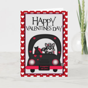 Tarjeta Festiva Love Bandit Happy Valentine Raccoon Greeting Card