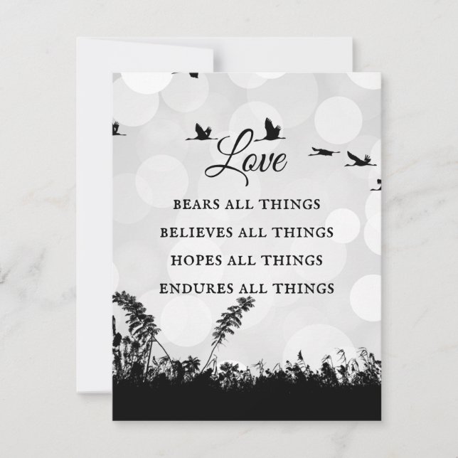 Tarjeta Festiva Love Bears All Things Black Silhouette Citas (Anverso)