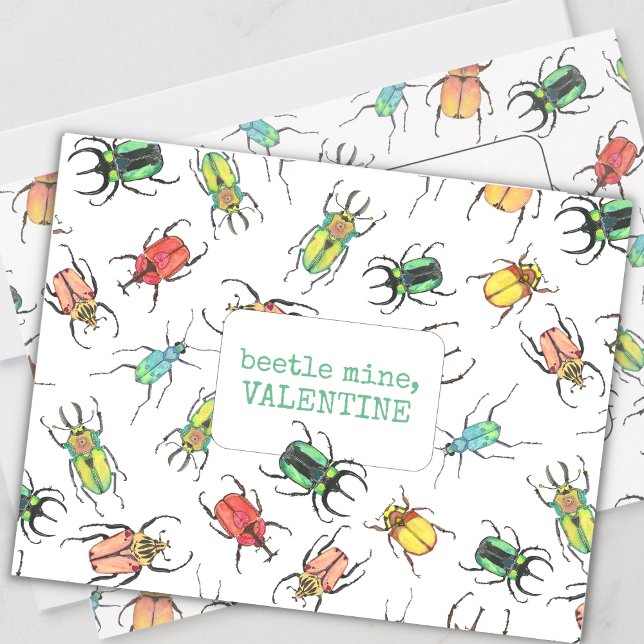 Tarjeta Festiva Love Bug Beetle Mine Valentine (Subido por el creador)