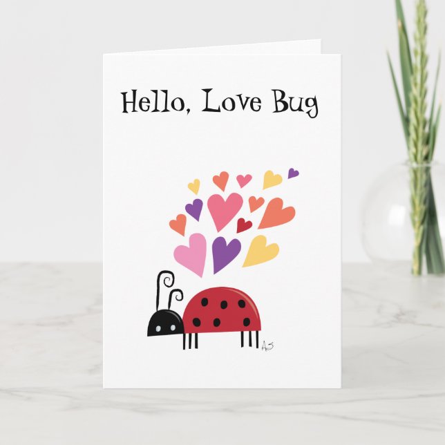Tarjeta Festiva Love Bug Ladybug Customizable Greeting Card (Anverso)