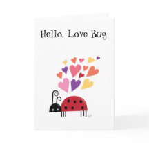 Love Bug Ladybug Customizable Greeting Card