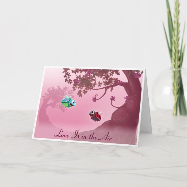 Tarjeta Festiva Love Bug Valentine (Anverso)