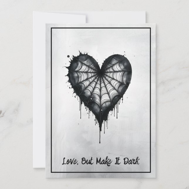 Tarjeta Festiva "Love but make it Dark" - Wednesday inspired Card (Anverso)