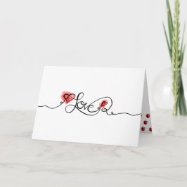 Tarjeta Festiva LOVE Calligraphy Watercolor El día de San Valentín