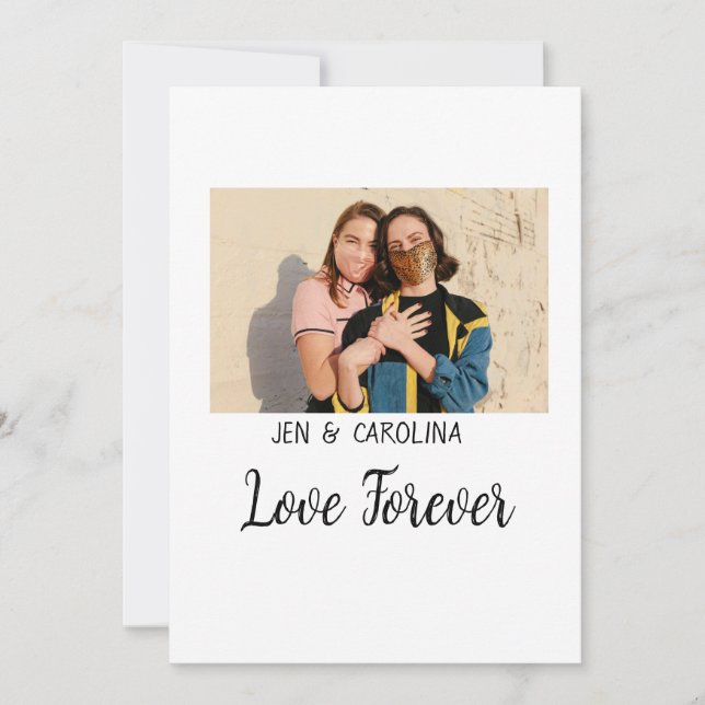 Tarjeta Festiva Love Forever LGbtq pareja orgullo agregar nombre d (Anverso)