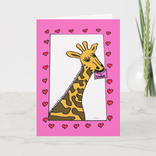 Tarjeta Festiva Love Giraffe Valentine (Anverso)