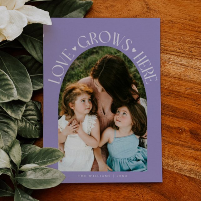 Tarjeta Festiva Love Grows Here Lilac Arch Valentines Day (Subido por el creador)