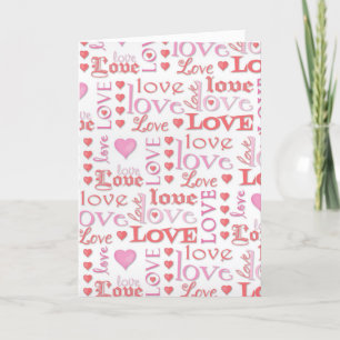 Tarjeta Festiva Love Happy Valentine Day Whimsical Cute Script