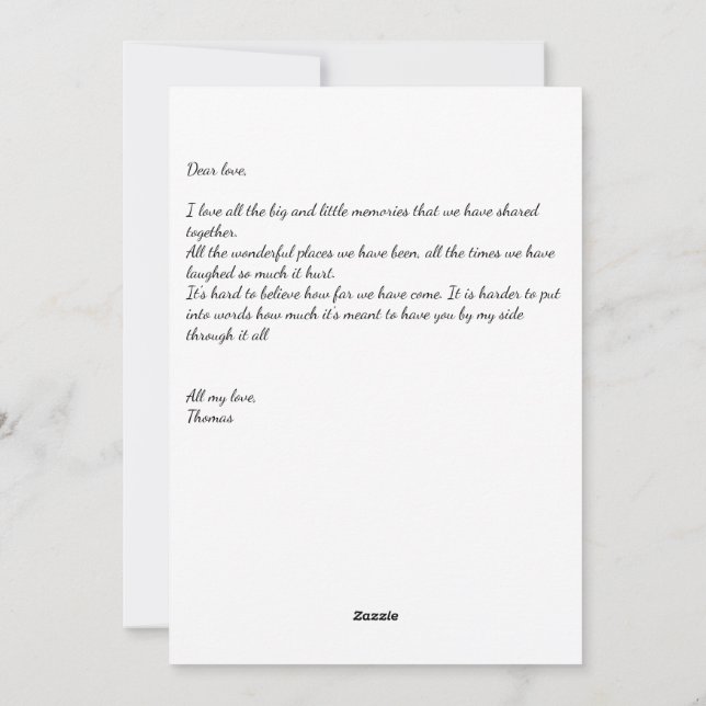 Tarjeta Festiva Love Heart: Escribe tu carta - San Valentín (Reverso)