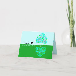 Tarjeta Festiva Love Heart Three Green Blue Valentcard