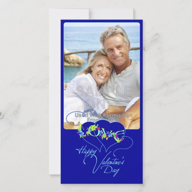 Tarjeta Festiva Love Hearts Happy Valentine Day Photo Card (Anverso)