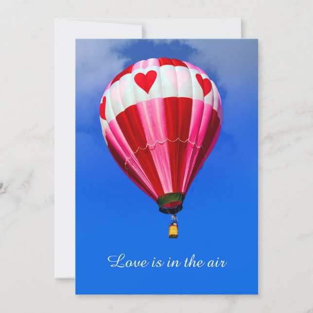 Tarjeta Festiva Love is in the air - Hot Air Balloon (Anverso)
