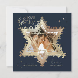 Tarjeta Festiva Love Joy Light Elegant Gold Star of David Photo