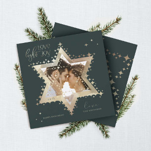 Tarjeta Festiva Love Joy Light Elegant Gold Star of David Photo