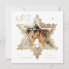 Tarjeta Festiva Love Joy Light Elegant Gold Star of David Photo