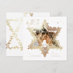 Tarjeta Festiva Love Joy Light Elegant Gold Star of David Photo