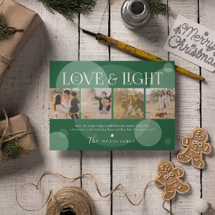 Tarjeta Festiva Love & Light Photo Collage Christmas Holiday Card