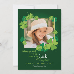 Tarjeta Festiva Love Luck and Laughter St. Patrick's Day Card