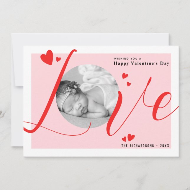 Tarjeta Festiva Love Modern Elegant Happy Valentine Day Photo (Anverso)