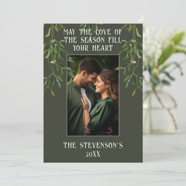 Tarjeta Festiva Love of the Season Photo Christmas  (Anverso de pie)