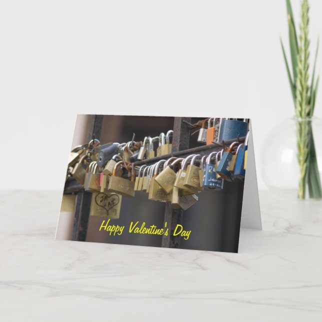 Tarjeta Festiva Love Padlocks, Praga (Anverso)