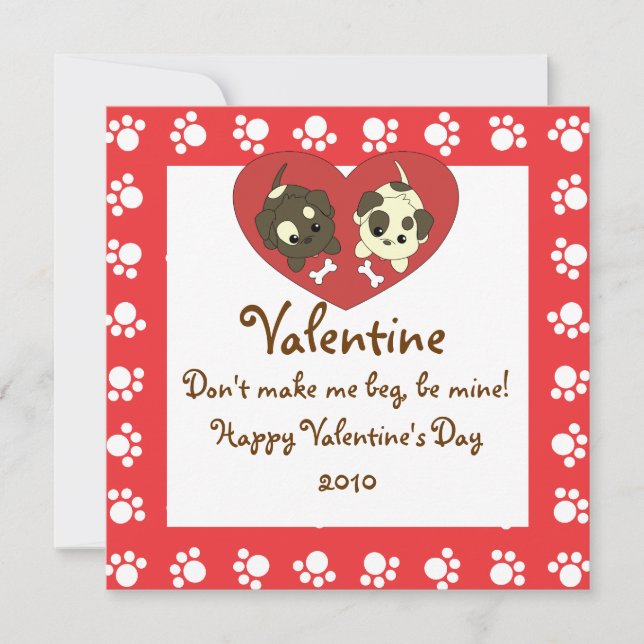 Tarjeta Festiva Love Puppies (Anverso)
