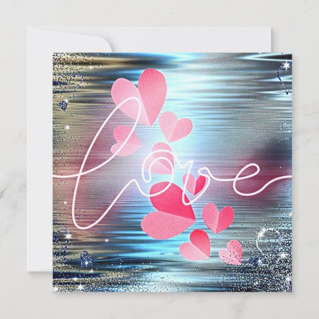 Tarjeta Festiva Love Shimmer (Anverso)