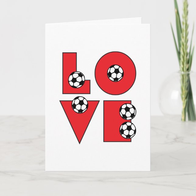 Tarjeta Festiva Love Soccer Valentine (Anverso)