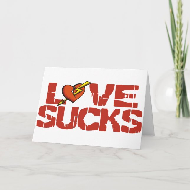 Tarjeta Festiva Love Sucks (Anverso)