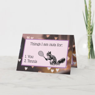 Tarjeta Festiva Love Tennis Squirrel