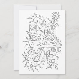 Tarjeta Festiva LOVE Valentine Adultos Coloring Card